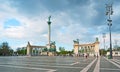 Millenium Monument in Heroes Square in Budapest, Hungary