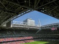 The Millenium Stadium with it`s roof open in Cardiff Royalty Free Stock Photo