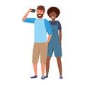 Millennial couple smartphone taking selfie