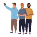 Millennial group taking selfie