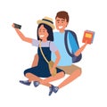 Millennial student couple smiling Royalty Free Stock Photo