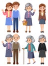 Millennials and Boomers Cartoon Character Set