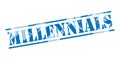 Millennials blue stamp Royalty Free Stock Photo