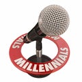 Millennials Word Microphone Voices Talking Interview Podcast Rad Royalty Free Stock Photo