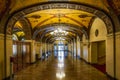 Millennium Biltmore Hotel interior. The interior of the hotel is decorated with frescos and murals, massive wood-beamed ceilings,