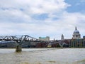 Millennium Bridge across the River Thames i London Royalty Free Stock Photo