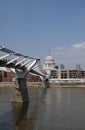 Millennium Bridge across the River Thames and St. Pauls Cathedral, London, UK Royalty Free Stock Photo