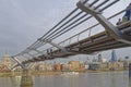 Millennium Bridge and the city, London Royalty Free Stock Photo
