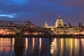 Millennium Bridge leading to Saint Paul's Cathedral Royalty Free Stock Photo