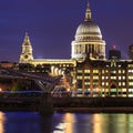 Millennium Bridge leading to Saint Paul`s Cathedral