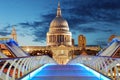 Millennium Bridge leads to Saint Paul's Cathedral in central Lon Royalty Free Stock Photo