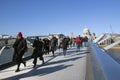 Millennium Bridge London with blue sky Royalty Free Stock Photo