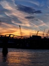 Millennium bridge london at twilight