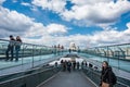 Millennium Bridge with St, Paul`s cathedral in London Royalty Free Stock Photo