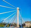 Millennium bridge over Moraca river in Podgorica, Montenegro Royalty Free Stock Photo