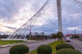 The Millennium Bridge over the Moraca river in Podgorica, Montenegro Royalty Free Stock Photo