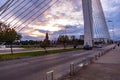 The Millennium Bridge over the Moraca river in Podgorica, Montenegro Royalty Free Stock Photo