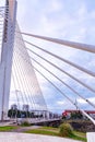 The Millennium Bridge over the Moraca river in Podgorica, Montenegro Royalty Free Stock Photo