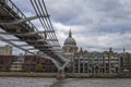 Millennium Bridge over river Thames, London, UK Royalty Free Stock Photo