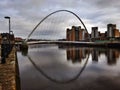 Millennium Bridge reflected in River Tyne Royalty Free Stock Photo