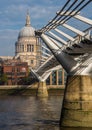 Millennium Bridge and St Pauls Cathedral, London Royalty Free Stock Photo