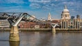 Millennium Bridge over River Thames in London Royalty Free Stock Photo