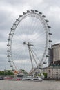 Millennium Wheel at South Bank of river Thames in London Royalty Free Stock Photo