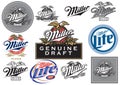 Miller Beer Etiquette vector illustration poster template