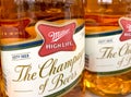 Marinette, WI/ USA - Dec 5, 2019: Miller High Life Beer Champagne Bottle 2018 in Walmart. Products of the Miller Brewing Company.
