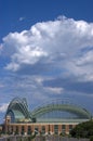 Miller Park, Roof Open, Milwaukee WI Royalty Free Stock Photo