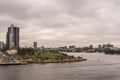 Millers Point park under heavy cloudscape, Sydney Australia, Royalty Free Stock Photo