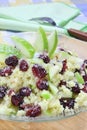 Millet with apple and cranberries Royalty Free Stock Photo