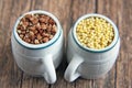 Millet and buckwheat Royalty Free Stock Photo