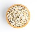 Millet on cup isolated top view on a white Royalty Free Stock Photo