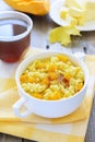 Millet gruel with pumpkin and chestnut honey Royalty Free Stock Photo