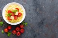 Millet porridge with tomatoes and cheese Royalty Free Stock Photo