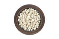 Millet in wooden bowl Royalty Free Stock Photo