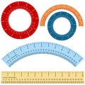 Millimeter Inches Ruler Shape Set Royalty Free Stock Photo