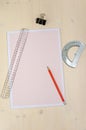 Millimetre Paper and Technical Drawing Instruments Royalty Free Stock Photo