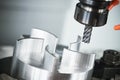 Milling CNC machine tool with mill Royalty Free Stock Photo