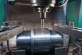 Milling keyway shaft on the CNC machine Royalty Free Stock Photo