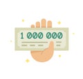 Million check line flat icon