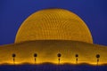 Million golden Buddha figurine in Wat Phra Dhammakaya. Buddhist temple in Bangkok, Thailand at night Royalty Free Stock Photo