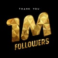 1 million internet follower gold thank you card