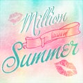 Million Kisses of Summer typographic design