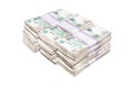 Million rubles in Russian rubles isolated. A big wad of money Russian banknotes on white background