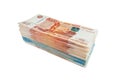 Million rubles in Russian rubles isolated. A big wad of money Russian banknotes on white background