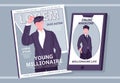 Millionaire Magazine Flat Composition