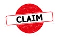 Claim stamp on white