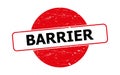 Barrier stamp on white